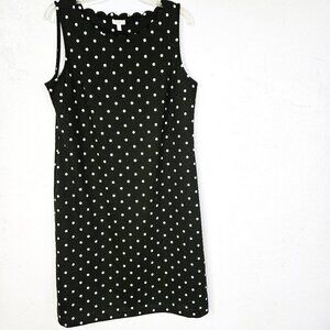 Talbots Black and White Polka Dot Women's Shift Dress Size M Chic Casual